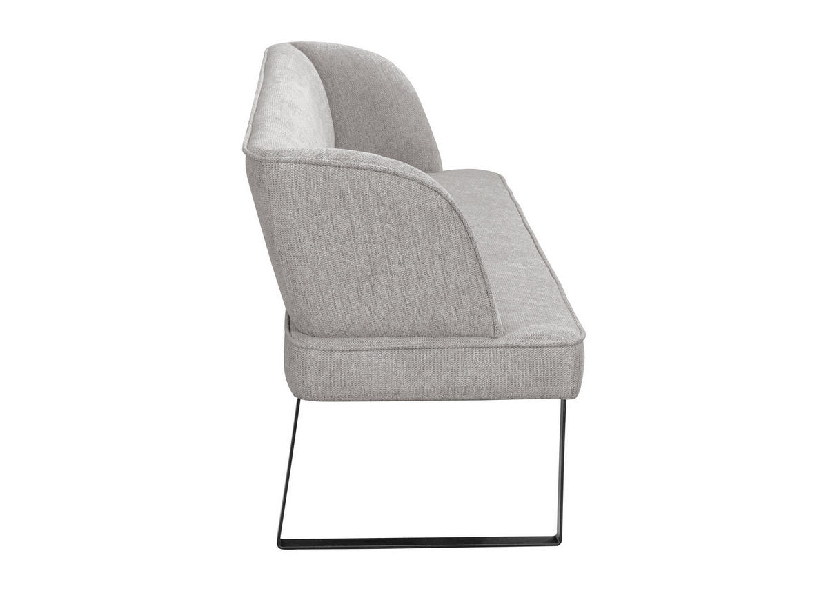 SITZBANK 205/91/66 cm Webstoff Schwarz, Dunkelgrau  - Dunkelgrau/Schwarz, Design, Textil/Metall (205/91/66cm) - Novel
