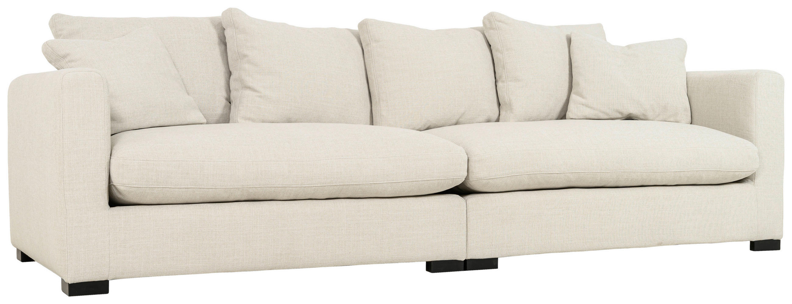3-SITS SOFFA i flatväv beige  - beige/svart, Klassisk, metall/trä (266/80/113cm) - Pure Home Comfort