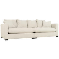 3-SITS SOFFA i flatväv beige  - beige/svart, Klassisk, metall/trä (266/80/113cm) - Pure Home Comfort