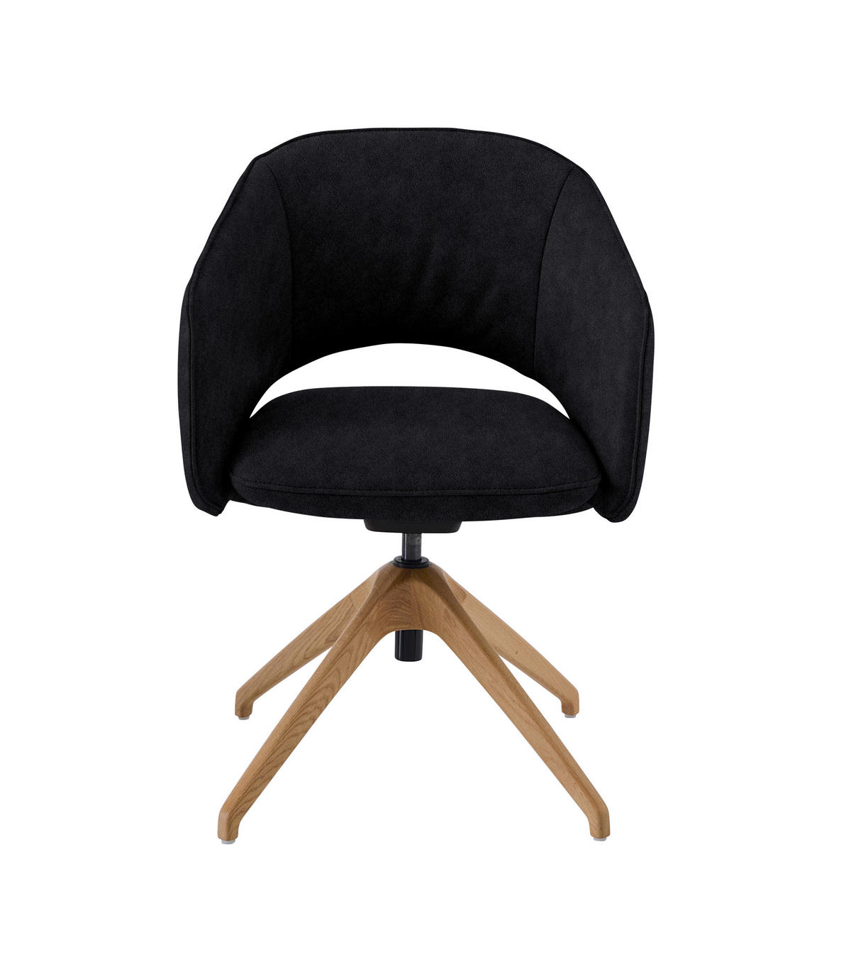 ARMLEHNSTUHL  in Echtleder naturbelassen  - Wildeiche/Schwarz, Design, Leder/Holz (63/74-90/57-73cm) - Koinor