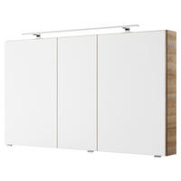 SPIEGELSCHRANK 120/70,3/14,5 cm  - Chromfarben/Eichefarben, KONVENTIONELL, Glas/Holzwerkstoff (120/70,3/14,5cm) - Pelipal