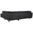 ECKSOFA Schwarz Velours  - Schwarz, KONVENTIONELL, Textil/Metall (255/217cm) - Carryhome