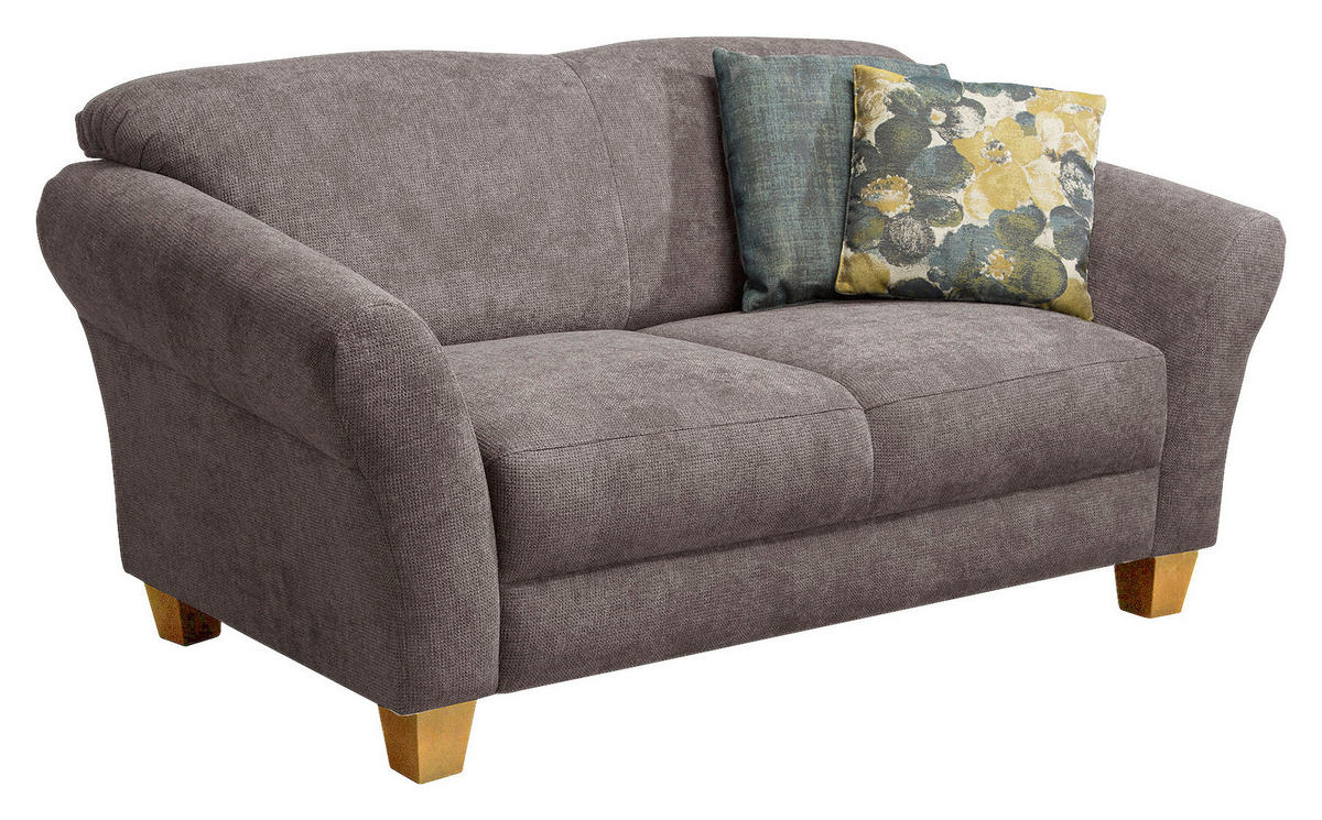 2-SITZER-SOFA Flachgewebe Taupe  - Taupe/Naturfarben, KONVENTIONELL, Holz/Textil (163/84/89cm) - Sit & More