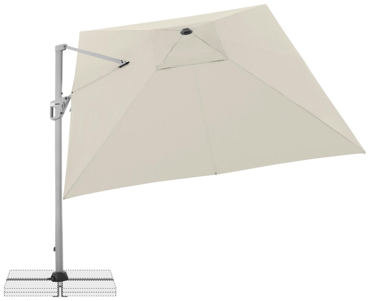 AMPELSCHIRM 350x260 cm Naturfarben  - Silberfarben/Naturfarben, Basics, Textil/Metall (350/260cm) - Doppler