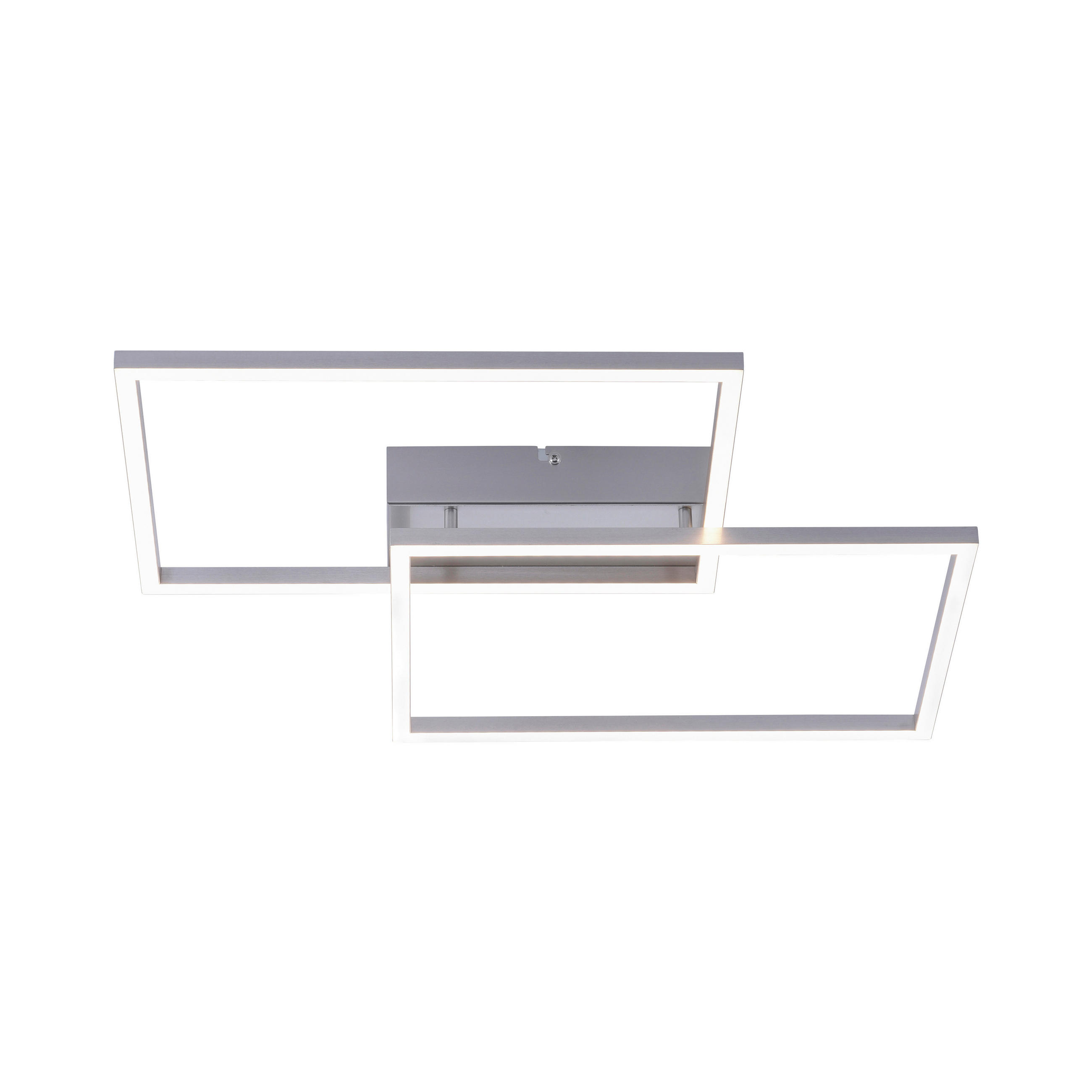 LED-DECKENLEUCHTE Iven 75,5/56,2/7 cm   - Chromfarben/Alufarben, Design, Kunststoff/Metall (75,5/56,2/7cm)