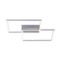 LED-DECKENLEUCHTE Iven 75,5/56,2/7 cm   - Chromfarben/Alufarben, Design, Kunststoff/Metall (75,5/56,2/7cm)