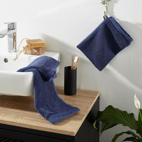 WASCHLAPPEN BONITA Dunkelblau 4-teilig  - Dunkelblau, Natur, Textil (16/21cm) - Bio:Vio