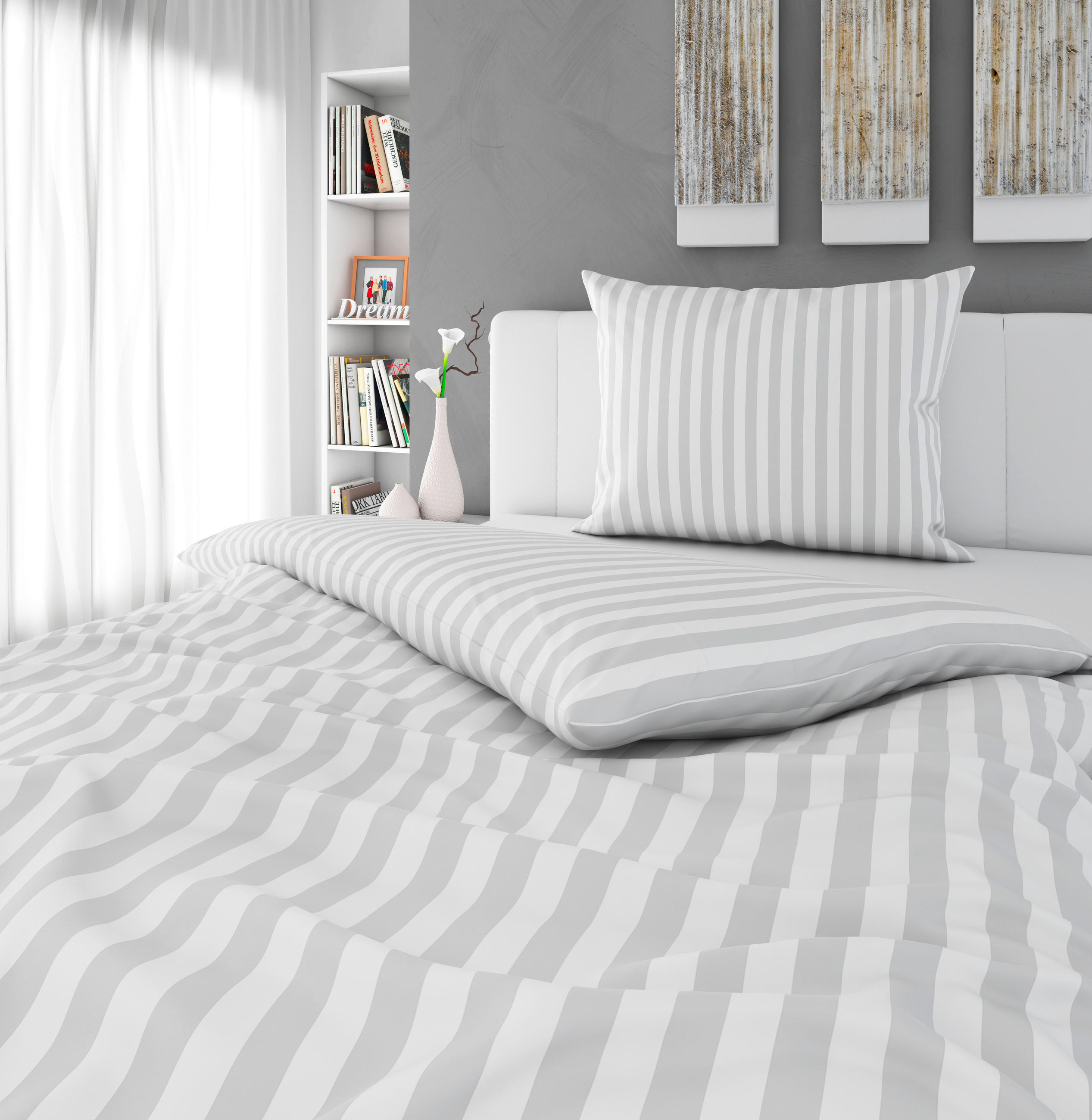 BETTWÄSCHE 140/200 cm  - Silberfarben, KONVENTIONELL, Textil (140/200cm) - Esposa