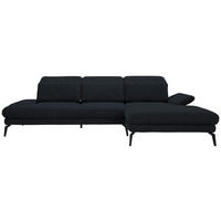 ECKSOFA in Webstoff Anthrazit  - Anthrazit/Schwarz, Design, Textil/Metall (289/180cm) - Stylife