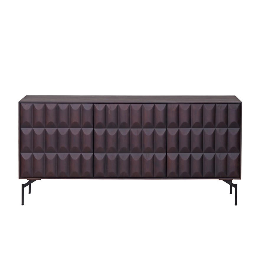 SIDEBOARD  in 160/76/40 cm  - Nussbaumfarben/Schwarz, KONVENTIONELL, Holz/Metall (160/76/40cm) - Livetastic