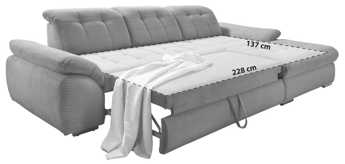 ECKSOFA in Cord Goldfarben  - Goldfarben/Schwarz, Modern, Textil/Metall (314/184cm) - Livetastic