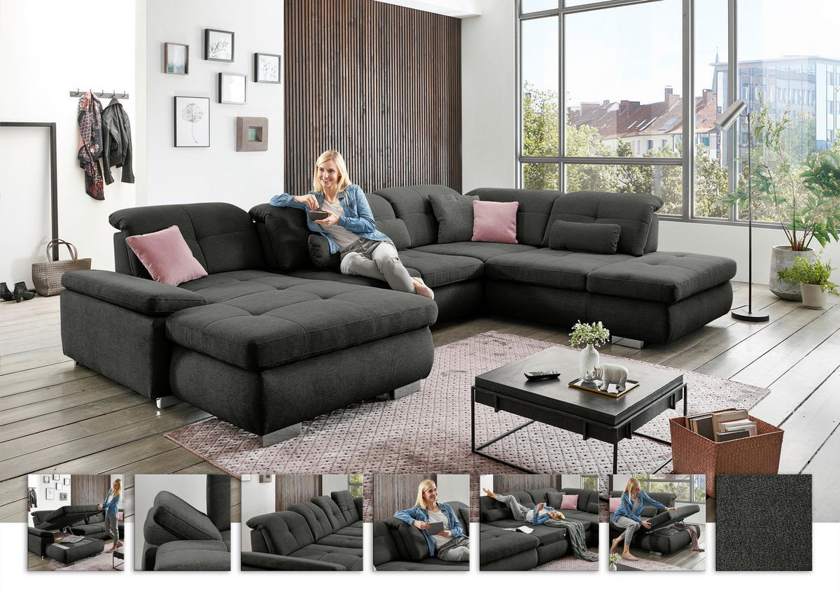 GARNITURA ZA DNEVNU SOBU crna  - crna, Dizajnerski - Beldomo Style