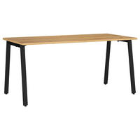 SCHREIBTISCH 160/80/75 cm  in Schwarz, Eichefarben, Hellbraun  - Hellbraun/Eichefarben, MODERN, Holzwerkstoff/Metall (160/80/75cm) - Novel