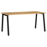 SCHREIBTISCH 160/80/75 cm  in Schwarz, Eichefarben, Hellbraun  - Hellbraun/Eichefarben, MODERN, Holzwerkstoff/Metall (160/80/75cm) - Novel