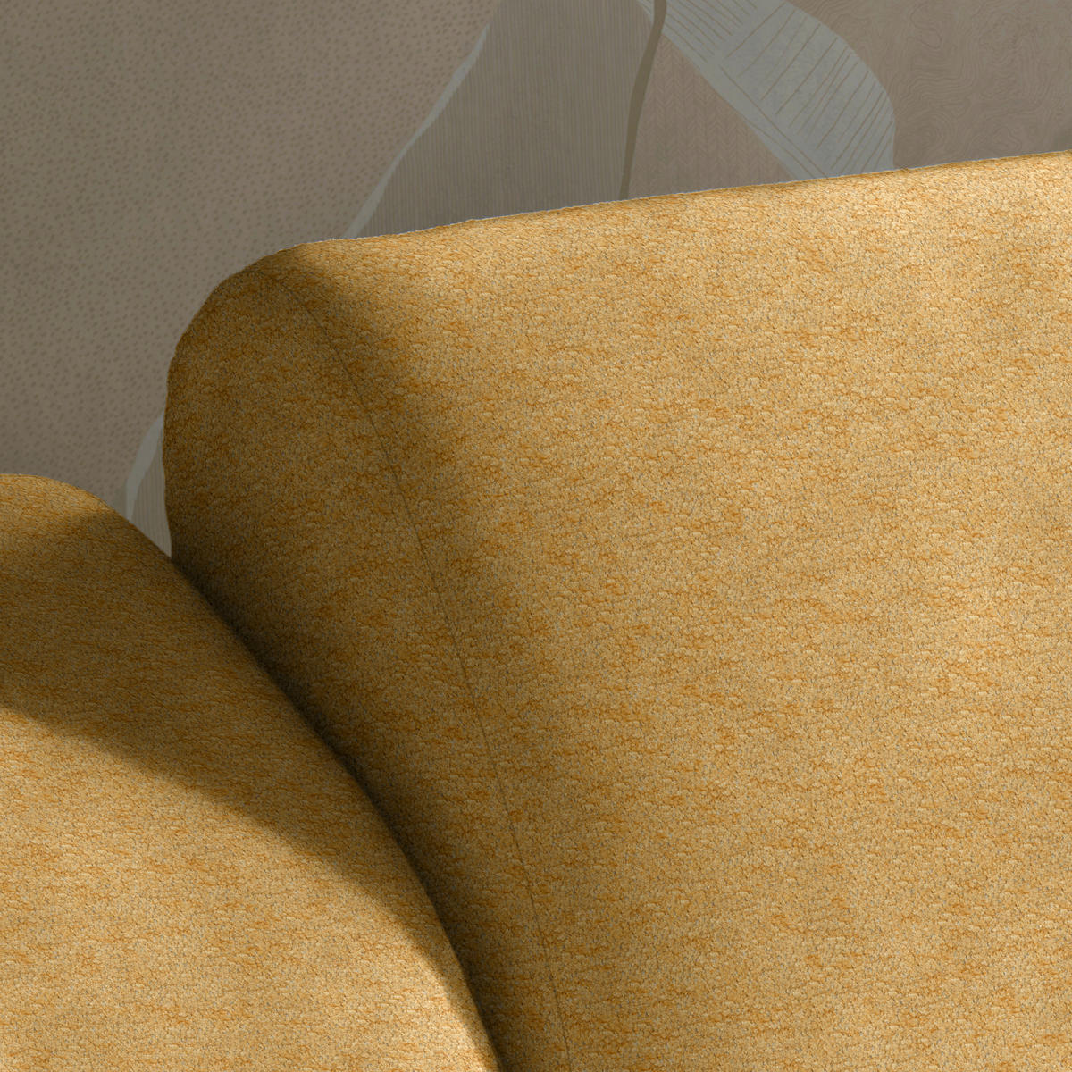 ECKSOFA in Velours Currygelb  - Currygelb/Buchefarben, Design, Holz/Textil (329/150cm) - Lomoco