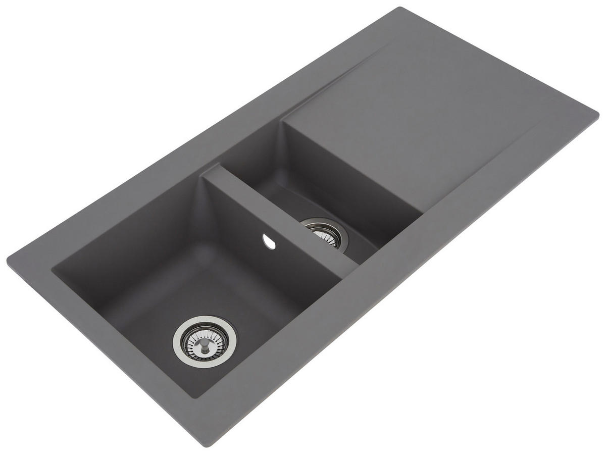 SPÜLE 1712DENVER100X50G  - Grau, Trend, Glas/Kunststoff (100/20/50cm) - Respekta