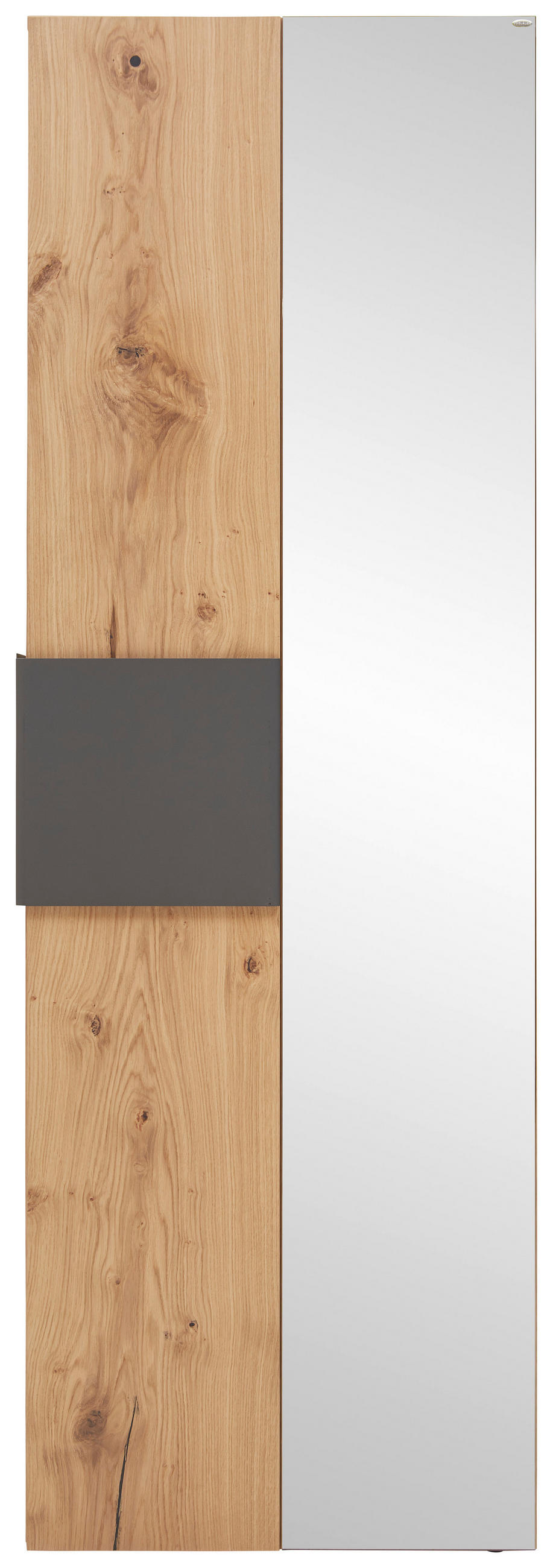 GARDEROBENSCHRANK 65,2/194/43,5 cm  - Eichefarben/Anthrazit, Natur, Glas/Holz (65,2/194/43,5cm) - Voglauer
