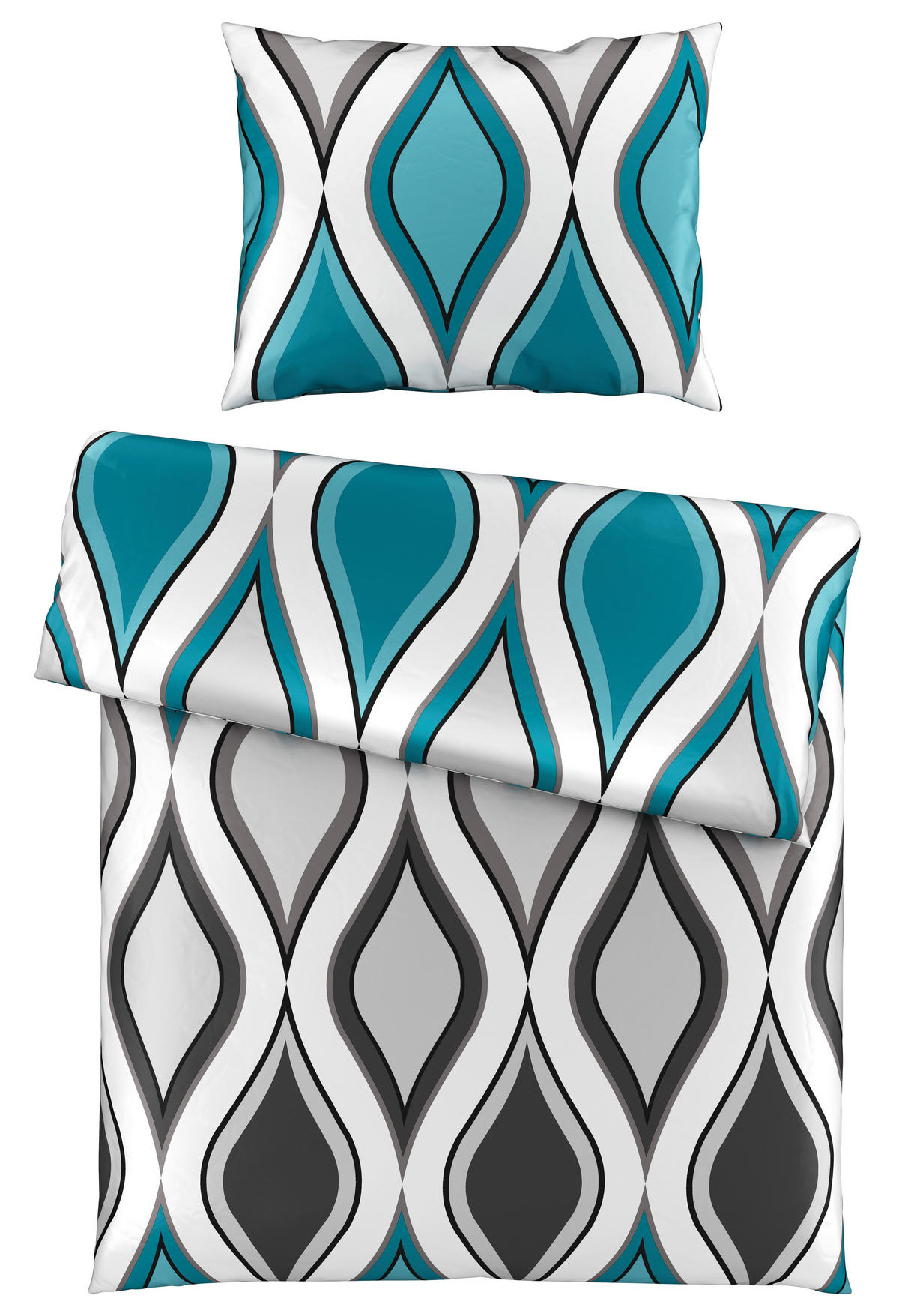 BETTWÄSCHE Satin 200/200 cm  - Blau, KONVENTIONELL (200/200cm) - Esposa