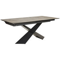 ESSTISCH in Metall, Glas, Keramik 180-250/98/77 cm  - Beige/Schwarz, Design, Glas/Keramik (180-250/98/77cm) - Emilio Belluti