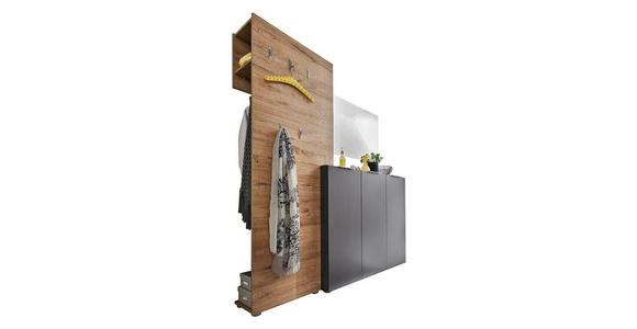 GARDEROBE 3-teilig  in 175/190/39 cm  - Eichefarben/Anthrazit, Design, Holzwerkstoff (175/190/39cm) - Carryhome