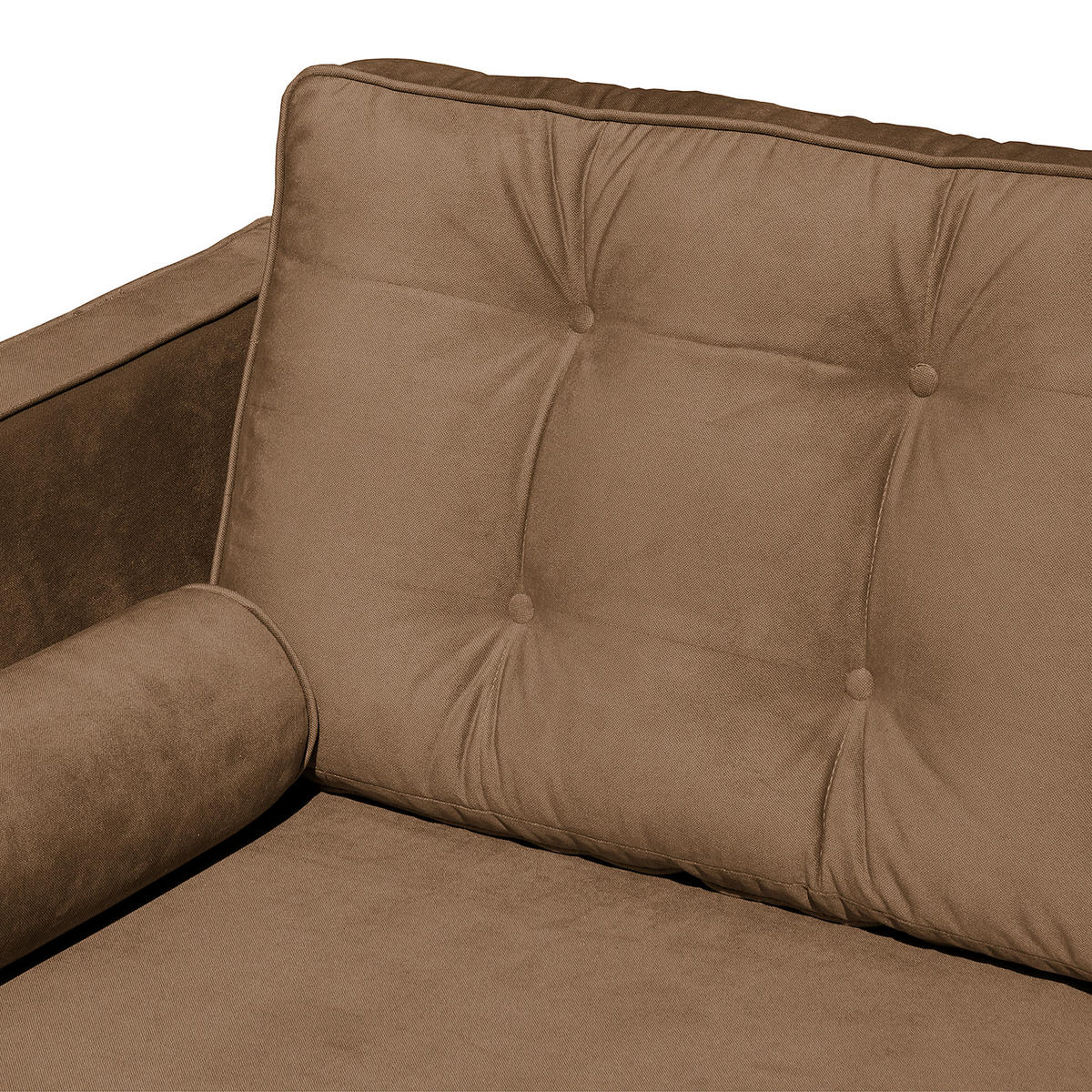 ECKSOFA VANCOUVER Braun Mikrofaser Zierkissen, Rückenkissen  - Braun, Design, Holz/Textil (169/240cm) - P & B