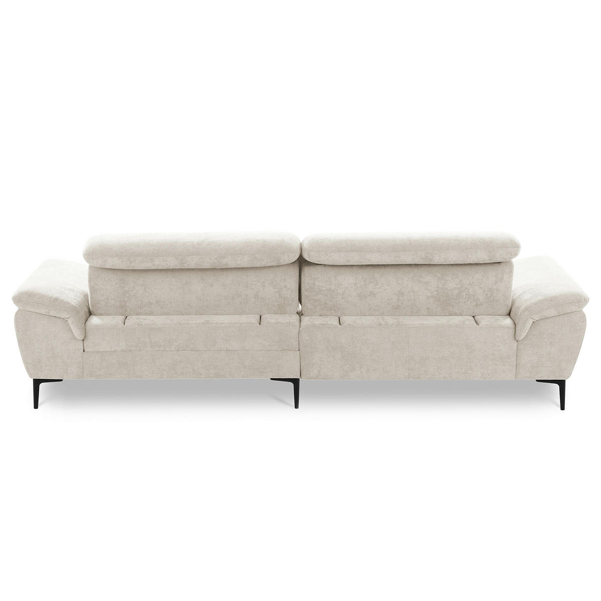 ECKSOFA  Webstoff Creme  - Creme/Schwarz, Design, Textil/Metall (268/195cm) - Livetastic