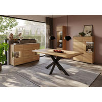 VITRINEmassiv Eiche Eichefarben  - Eichefarben, Design, Holz/Holzwerkstoff (93,2/140/40,6cm) - Livetastic