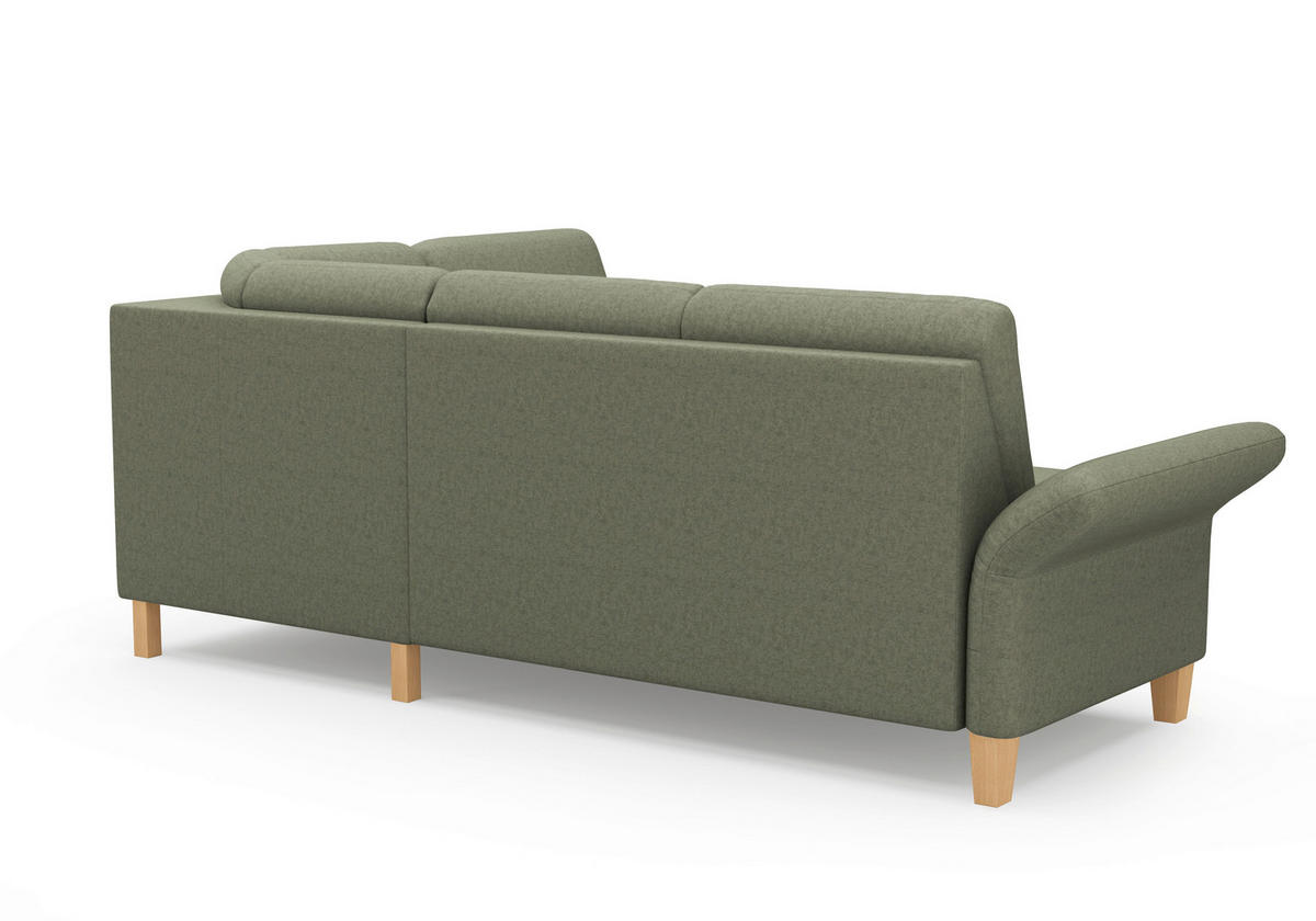 ECKSOFA ROCHELLE E Olivgrün Flachgewebe  - Eichefarben/Olivgrün, KONVENTIONELL, Holz/Textil (240/216cm) - Sit & More