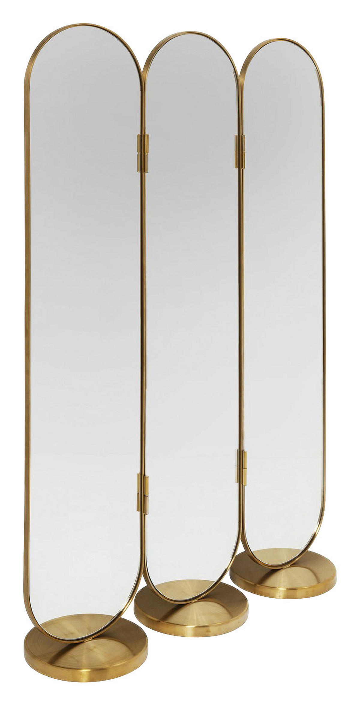 PARAVENT mit 3  Flügel - Goldfarben, Trend, Glas/Metall (106/166/31cm) - Kare-Design