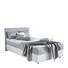 Boxspringbett Boxspringbett "Mars" Webstoff 120/200 cm INKL. Matratze, Topper - Silberfarben/Weiß, Design, Holz/Textil (120/200cm) - Esposa