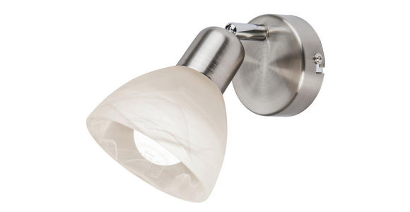 STRAHLER 11,5/10/17,5 cm - Weiß/Nickelfarben, Basics, Glas/Metall (11,5/10/17,5cm) - Novel