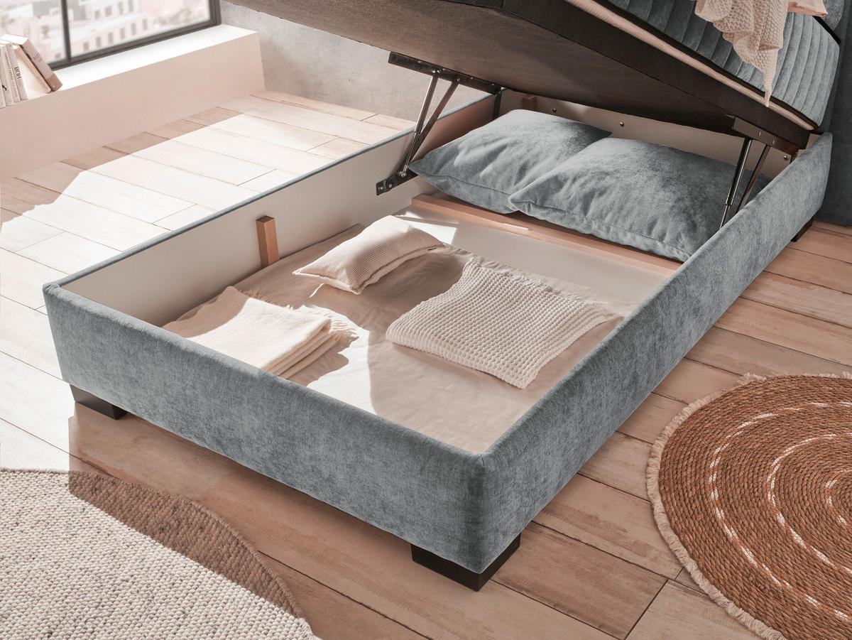 BOXBETT 120/200 cm  in Anthrazit  - Anthrazit/Schwarz, MODERN, Holzwerkstoff/Kunststoff (120/200cm) - MID.YOU