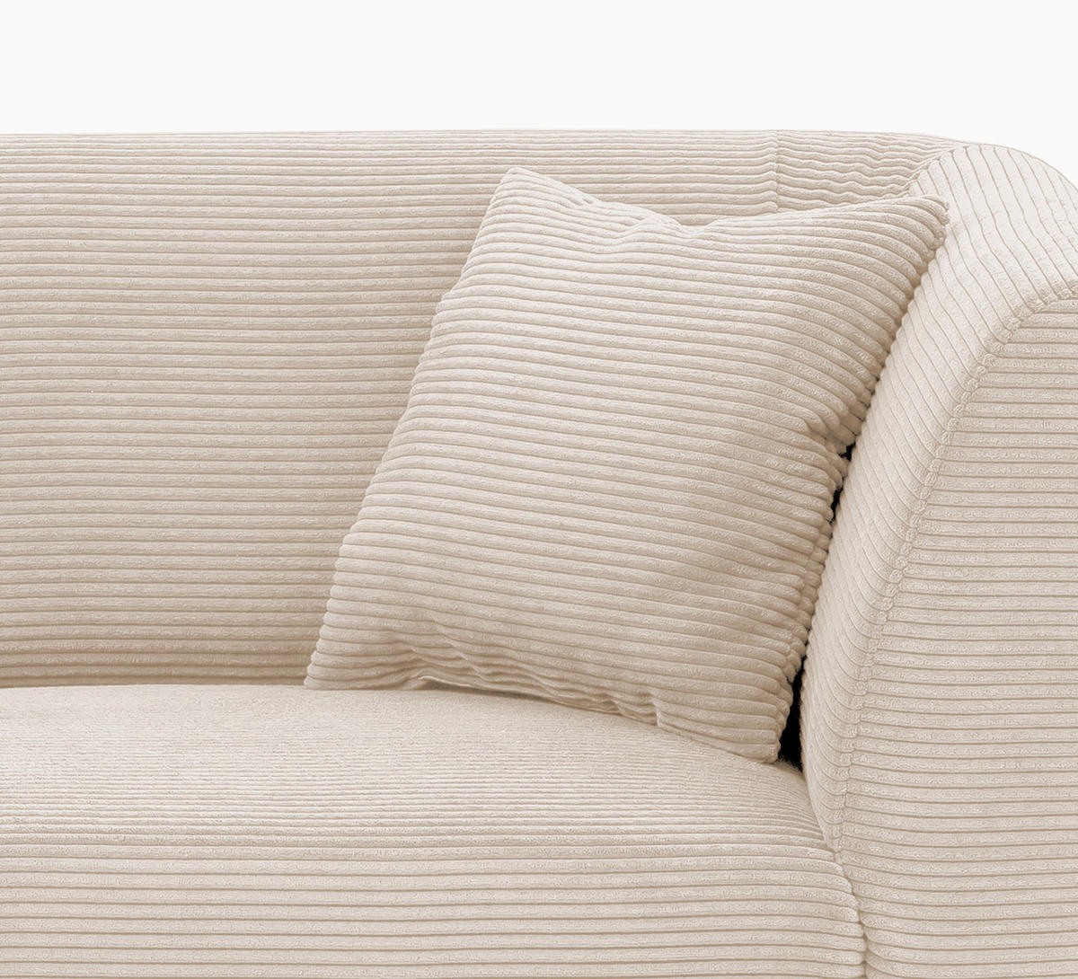 2-SITZER-SOFA Cord Beige  - Beige/Schwarz, MODERN, Holz/Textil (172/83/88cm) - MID.YOU