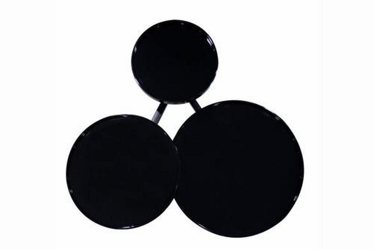ODKLÁDACÍ STOLEK, bambus, černá - černá/hnědá, Basics, kov/dřevo (71/87/50cm)