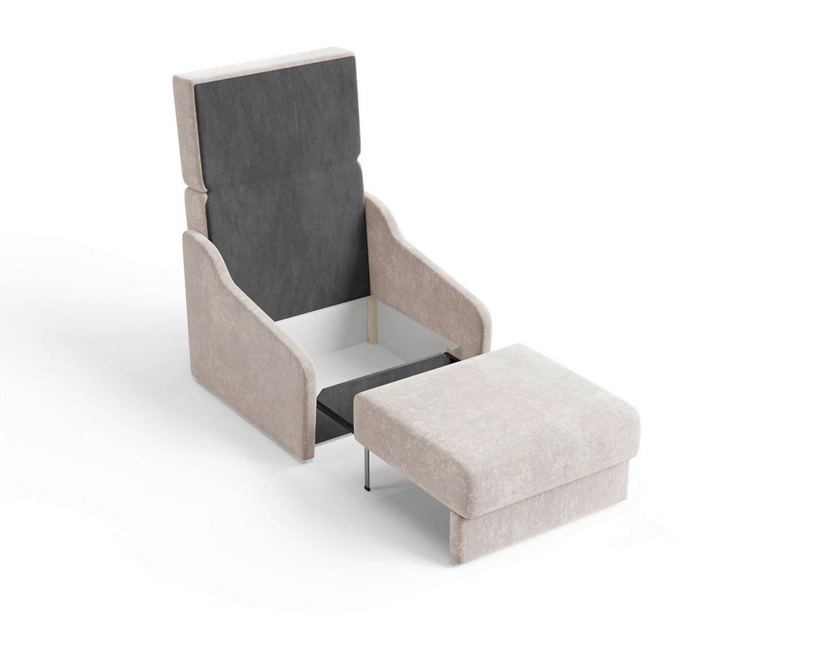 SCHLAFSESSEL FLY 80 Beige  inkl.  - Beige/Schwarz, Design, Kunststoff/Textil (96/86/115cm) - MID.YOU