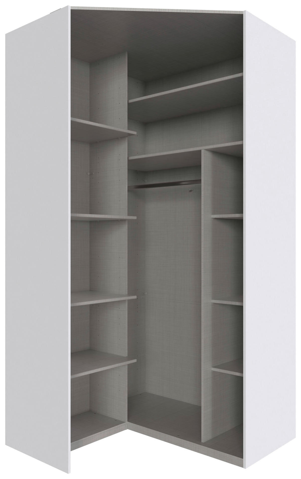 ECKKLEIDERSCHRANK 120/236/120 cm  - Alufarben/Graphitfarben, Modern, Holzwerkstoff/Metall (120/236/120cm) - MID.YOU