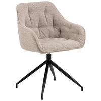 STOL MED ARMSTÖD vävt tyg  - beige/svart, Design, metall/textil (57/82/54,5cm) - MID.YOU