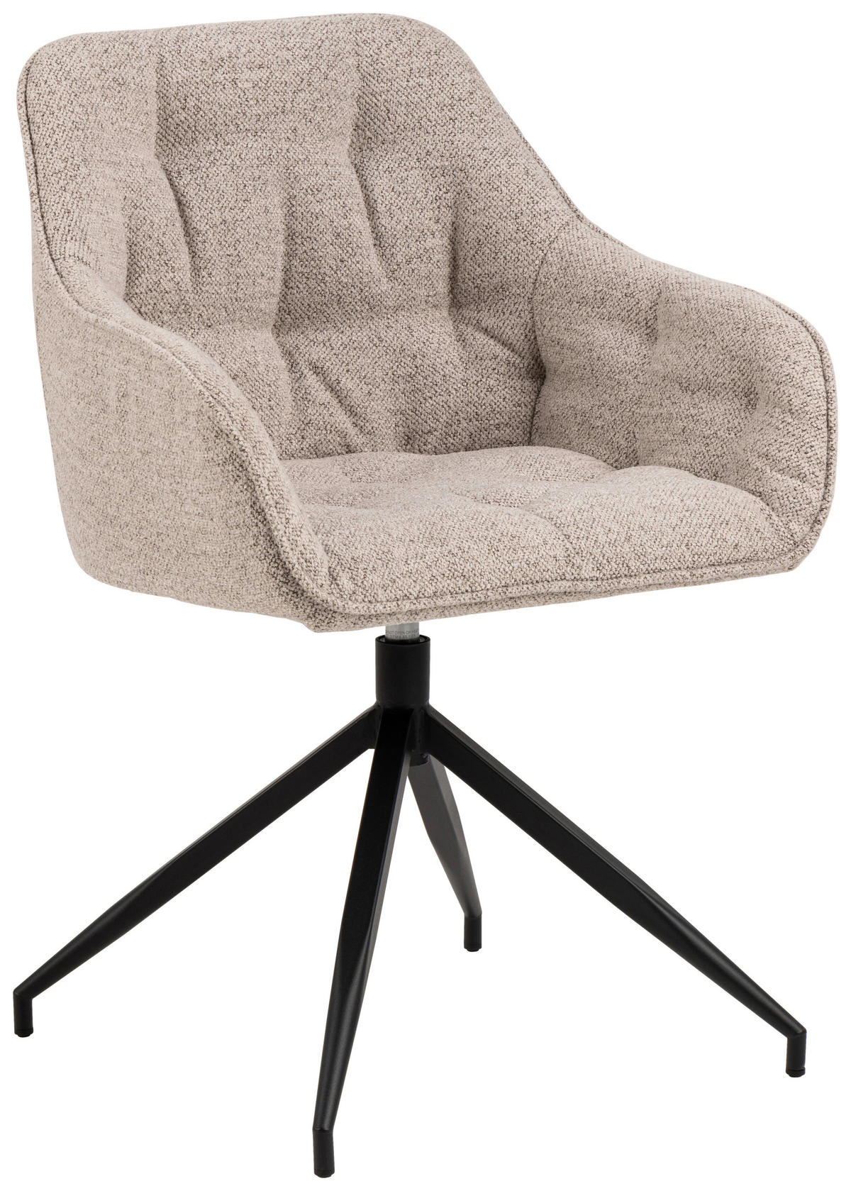 STOL MED ARMSTÖD vävt tyg  - beige/svart, Design, metall/textil (57/82/54,5cm) - MID.YOU