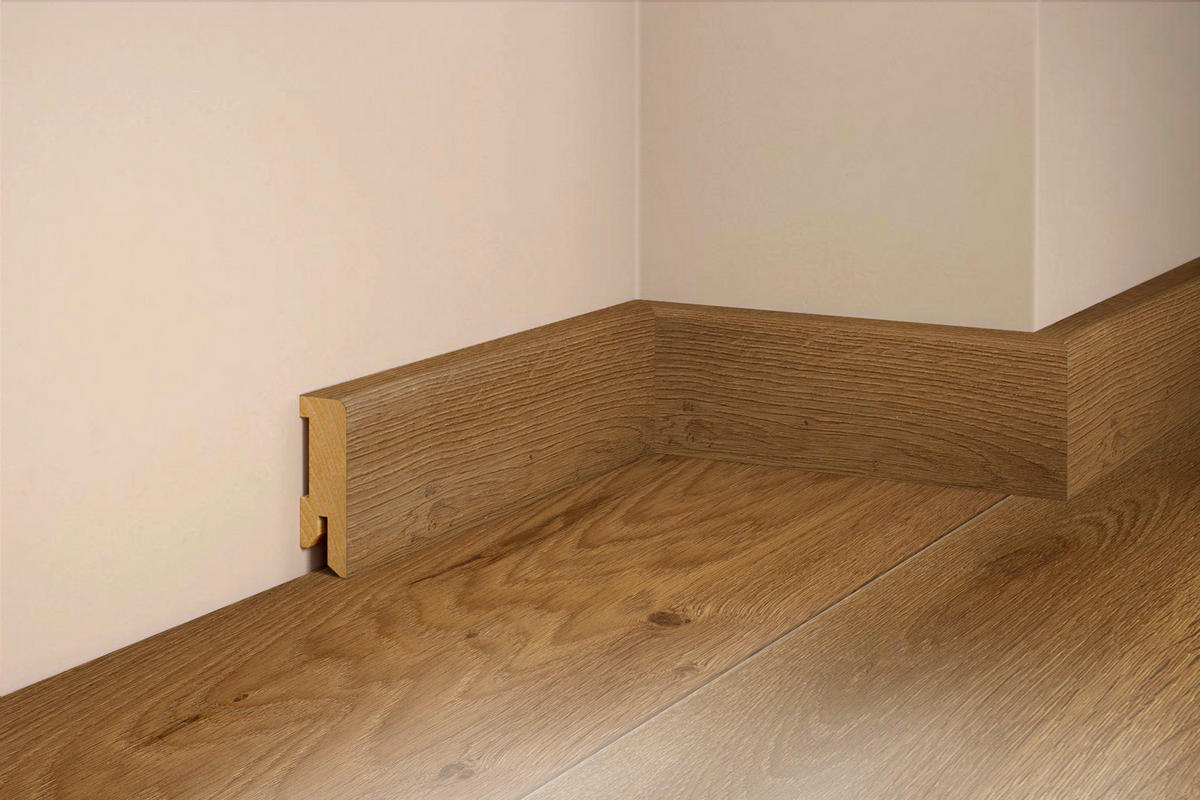 SOCKELLEISTE, Eiche Caramel  - Basics, Holz (250/5/1,6cm) - Tilo