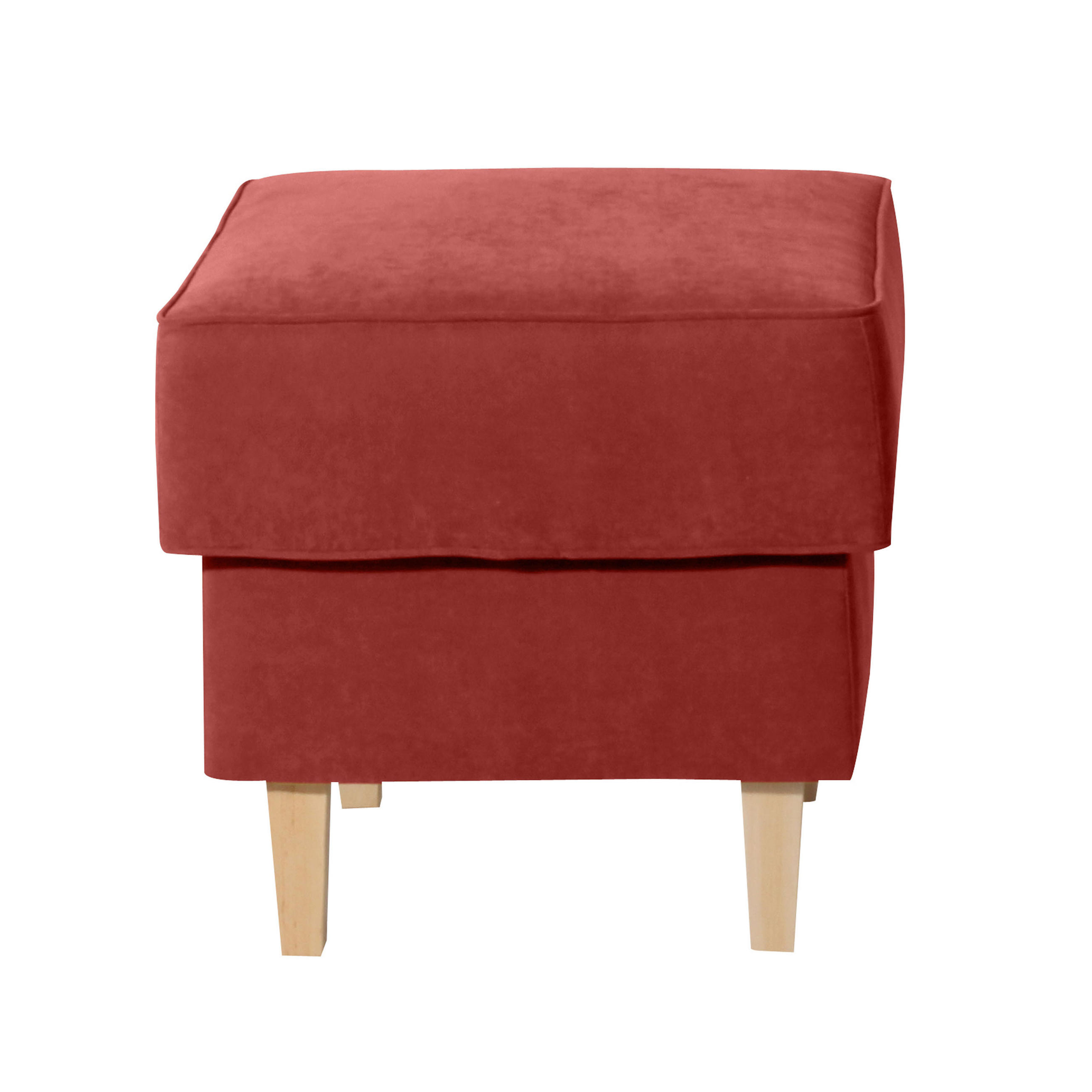 HOCKER in Textil Terracotta  - Buchefarben/Terracotta, Design, Holz/Textil (53/45/53cm) - Max Winzer