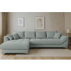 ECKSOFA Grau Chenille  - Chromfarben/Grau, KONVENTIONELL, Textil/Metall (227/329cm) - Carryhome