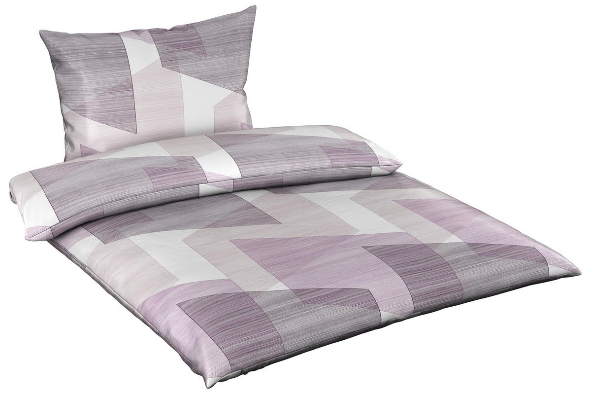 BETTWÄSCHESET Mavie Satin 160/210 cm  65 cm/100 cm  - Lila, Konventionell, Textil (160/210cm) - Esposa
