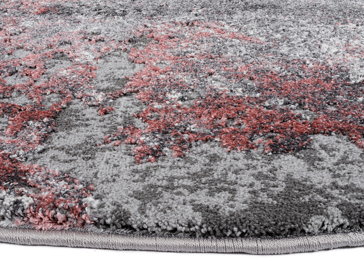VINTAGE-TEPPICH 200 cm Timeline Quantum Grau, Hellrot  - Hellrot/Grau, Design, Textil (200cm) - Novel