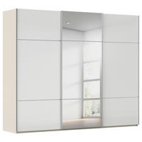SCHWEBETÜRENSCHRANK 242/223/68 cm,  in Weiß, Champagner, 3 Tür(en)  - Champagner/Alufarben, KONVENTIONELL, Glas/Holzwerkstoff (242/223/68cm) - Novel