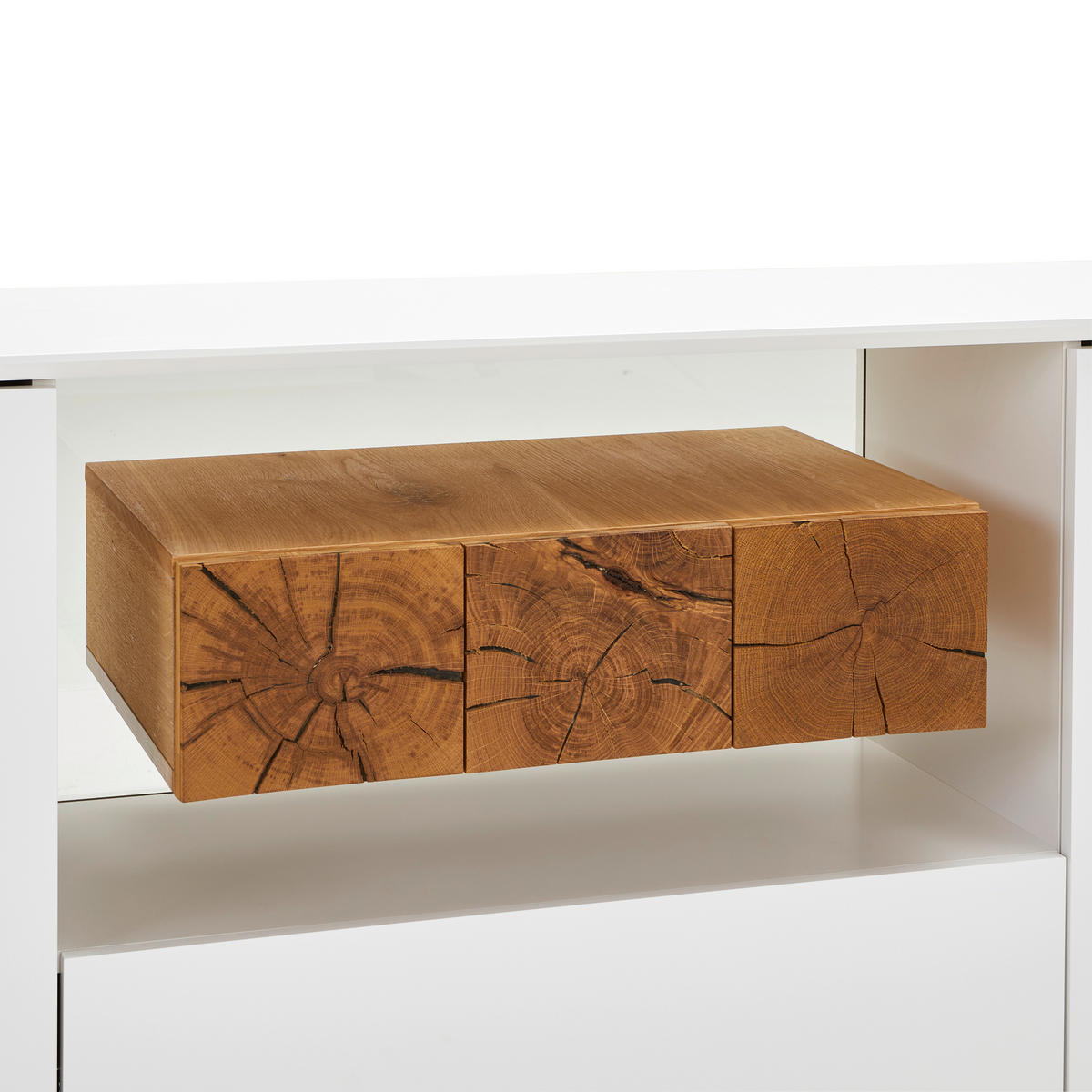 Sideboard Hasti 170/85/40 cm  in Weiss, Eichefarben  - Weiss/Eichefarben, Design, Holz/Holzwerkstoff (170/85/40cm) - MID.YOU