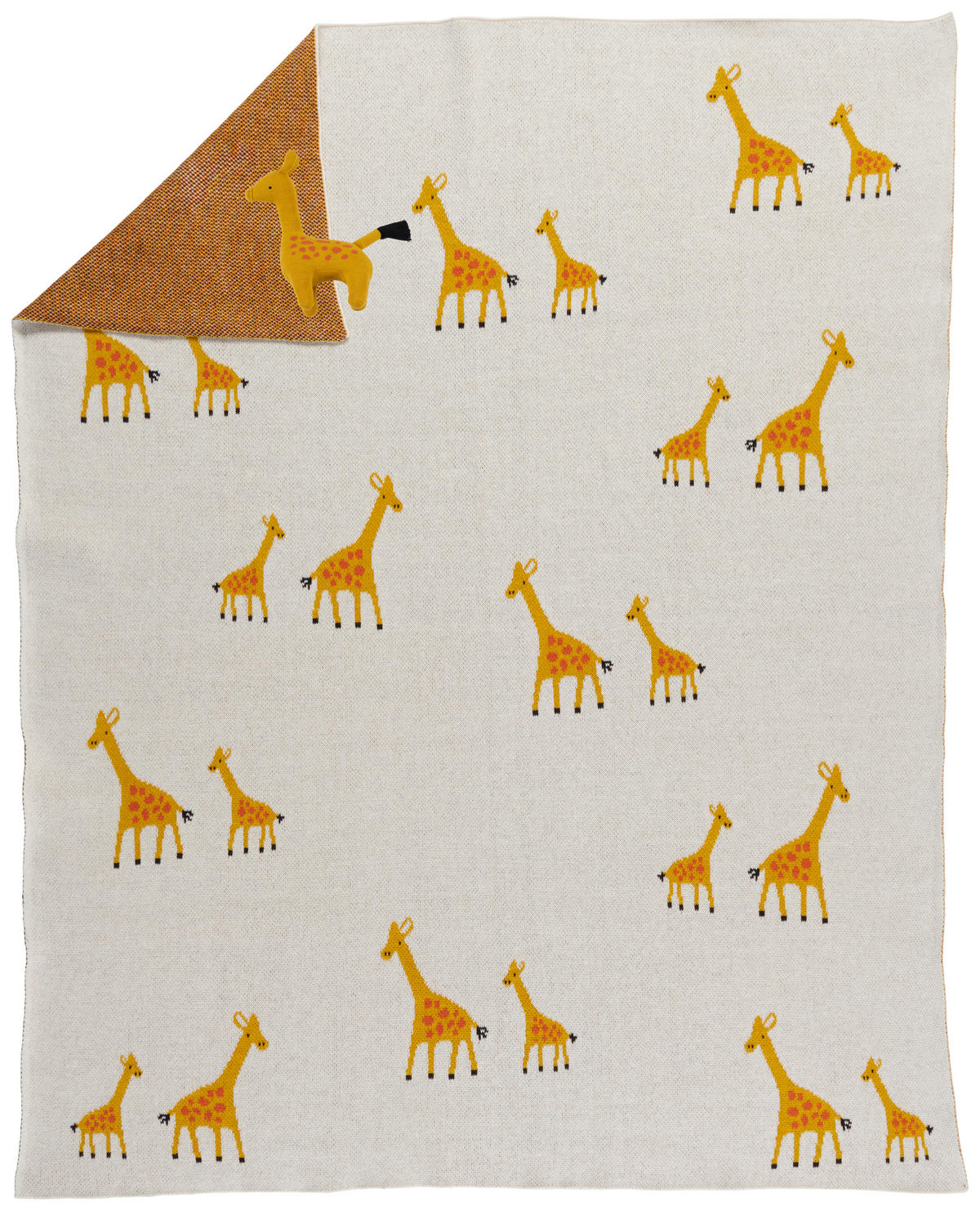 HEBKÁ DEKA S HRAČKOU - oranžová/krémová, Basics, textil (80/100cm) - Avelia
