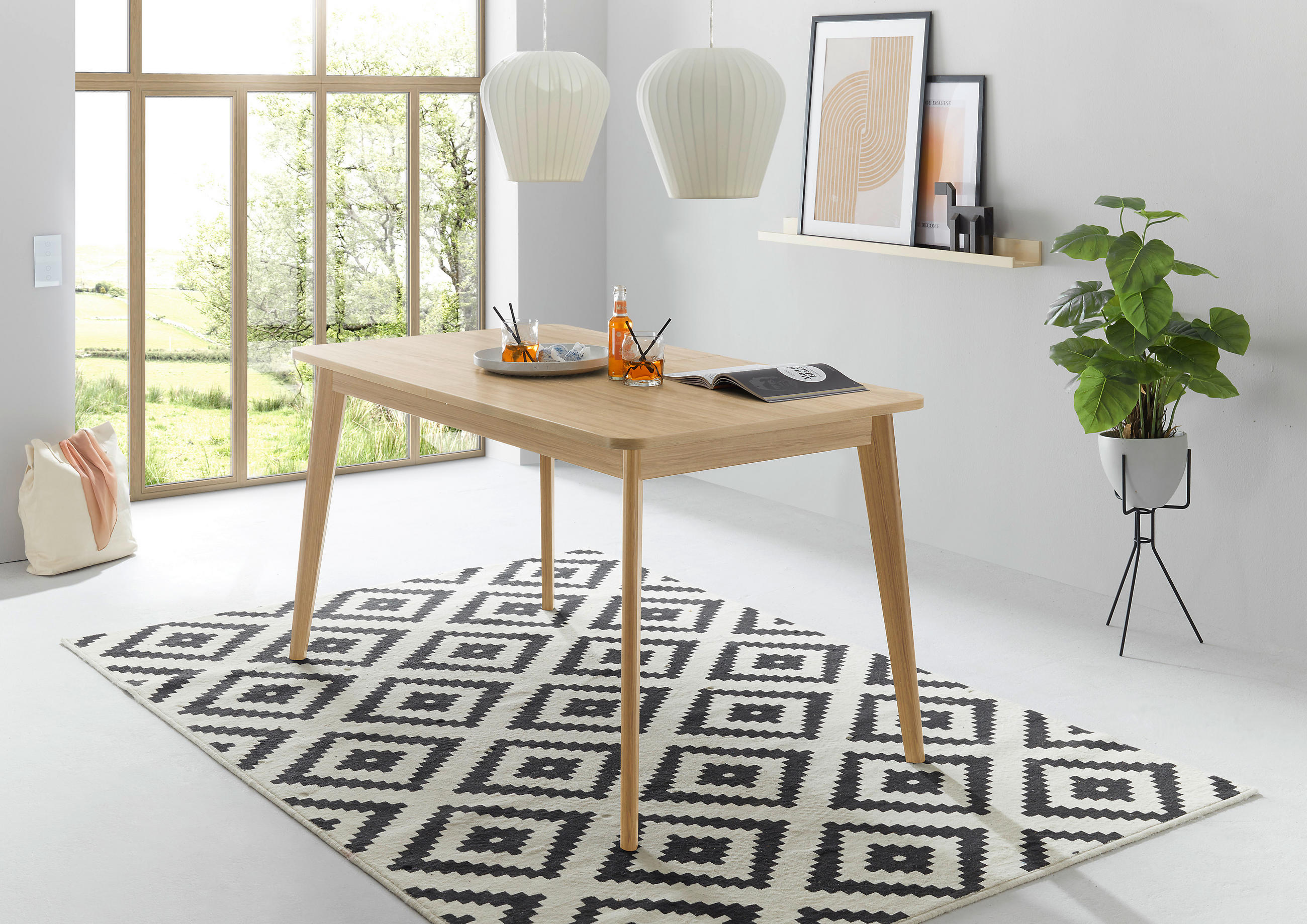 ESSTISCH Eichefarben  ausziehbar  - Eichefarben, Design, Holzwerkstoff (180/80/75cm) - MID.YOU