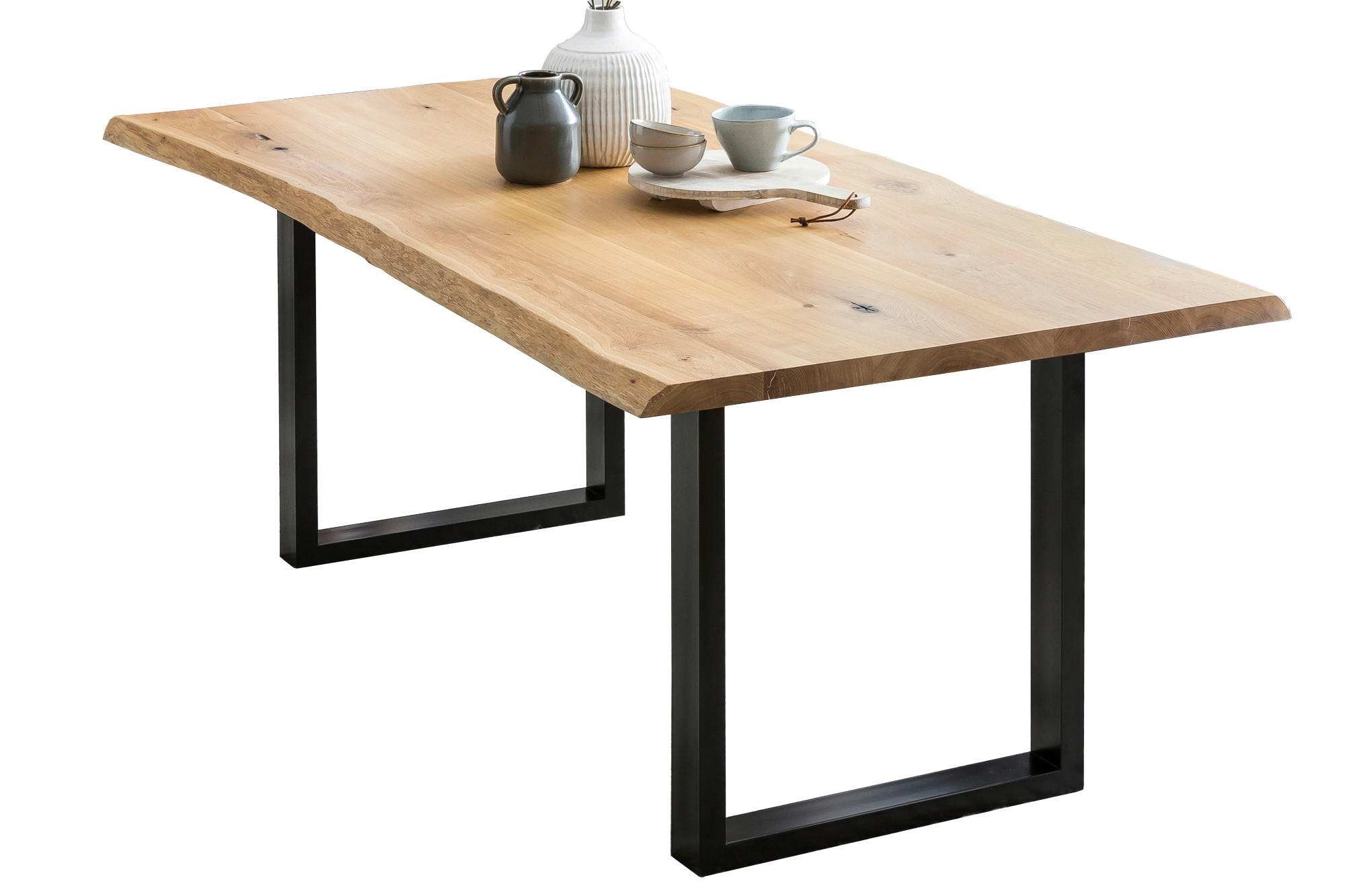 ESSTISCH in Holz 240/100/75 cm  - Schwarz/Naturfarben, MODERN, Holz/Metall (240/100/75cm) - Livetastic