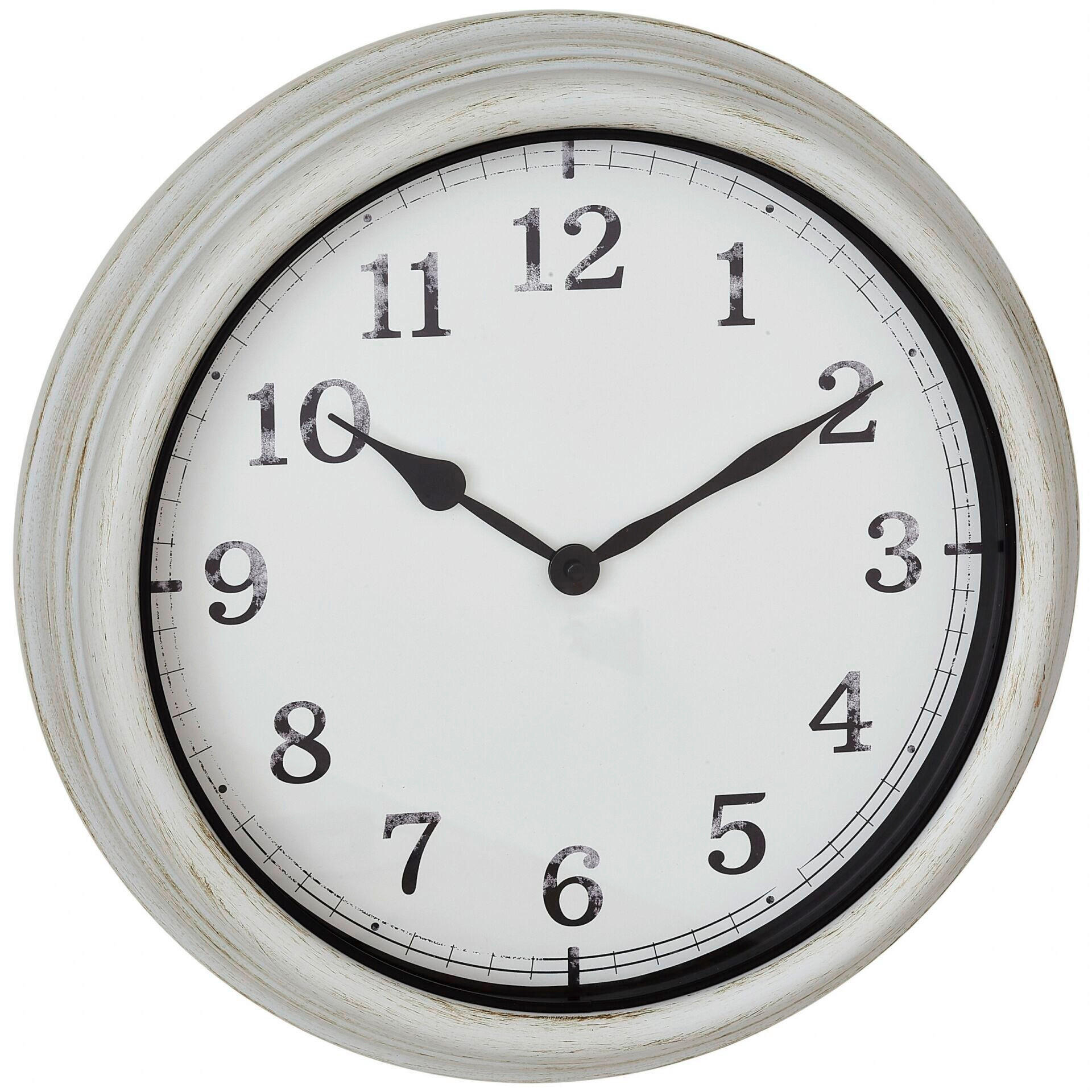 WANDUHR 38,7/7,00/38,7 cm   - Weiß, Basics, Kunststoff (38,7/7,00/38,7cm)