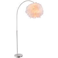 BOGENLEUCHTE 96/45/196 cm    - Weiß/Nickelfarben, Basics, Textil/Metall (96/45/196cm) - Globo